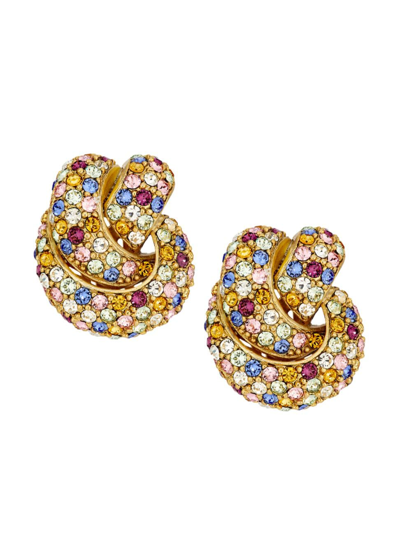 Oscar De La Renta Women's Love Knot Metal & Glass Crystal Clip-on Earrings In Multi