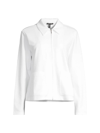 Eileen Fisher Women's Knit Front-zip Jacket In Ivory