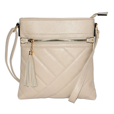Nicci Ladies' Crossbody Bag With Quilt Design In White