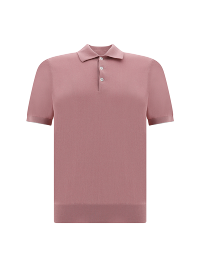 Brunello Cucinelli Polo Shirt In Rosa+nebbia