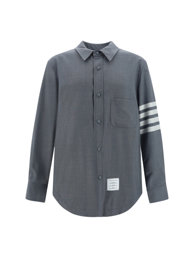 Thom Browne Shirt In Med Grey