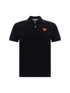 Comme Des Garçons Play Comme Des Garcons Play Polo Unisex In Cotone Nero Con Logo Cuore Rosso In Black