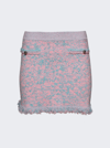 Rabanne Fringe Textured Sweater Miniskirt In Tweed Lurex Rose