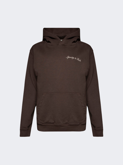 Sporty And Rich Syracuse Hoodie In Chocolate