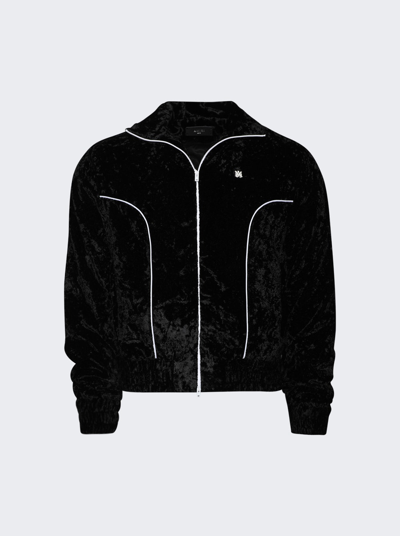Amiri Crushed-velvet Track Jacket In Black