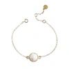 Poporcelain Mini Porcelain Rose Charm Gold Bracelet In Gold