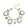 Poporcelain Porcelain Camellias & Golden Leaves Bracelet In Leaves