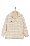 ROXY ROXY PASSAGE OF TIME PLAID SHACKET WITH FAUX SHEARLING COLLAR