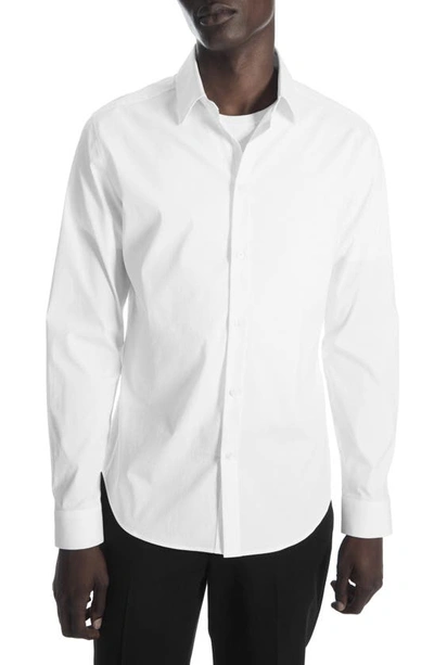 Cos Slim Fit Stretch Poplin Button-up Shirt In White Light