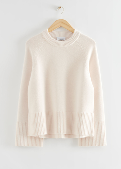 Other Stories Oversized Raglan Sleeve Sweater In White