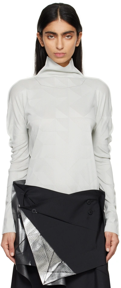 132 5. Issey Miyake Gray A-poc Turtleneck In 11 Light Gray