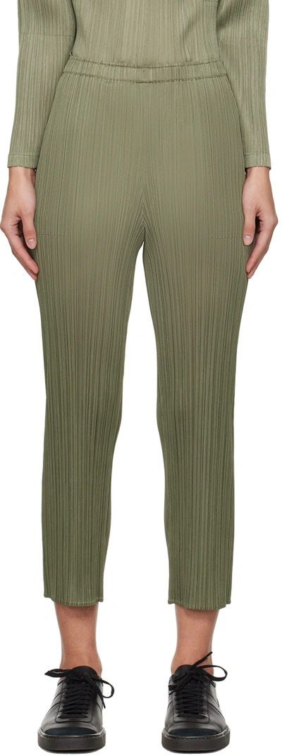Issey Miyake Green Monthly Colors January Trousers In 64 Steel Green