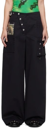 Chopova Lowena High-waisted Wide-leg Trousers In Black