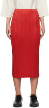 ISSEY MIYAKE RED THICKER BOTTOMS 1 MIDI SKIRT