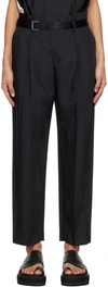 132 5. ISSEY MIYAKE BLACK OBLIQUE FOLD TROUSERS