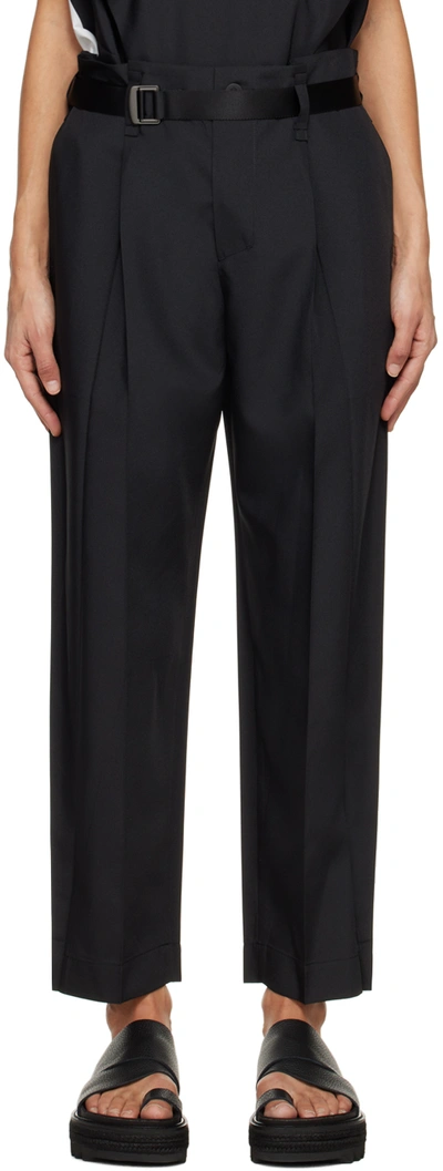 132 5. Issey Miyake Black Oblique Fold Trousers In 15 Black