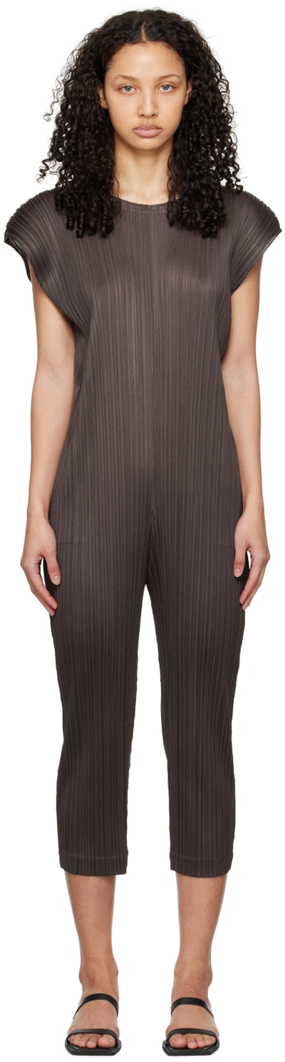 Issey Miyake Gray Monthly Colors January Jumpsuit In 18 Charcoal Gray