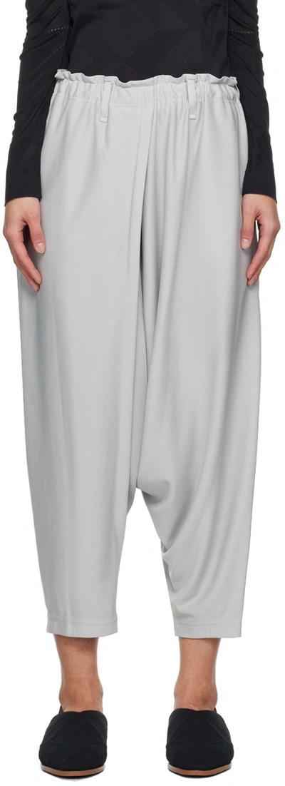 132 5. Issey Miyake Grey Basic Trousers In 11 Light Grey