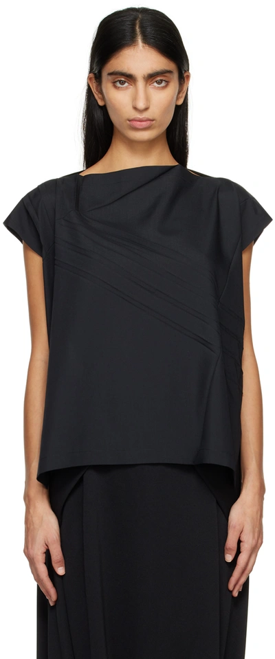 132 5. Issey Miyake Black Square Neck T-shirt