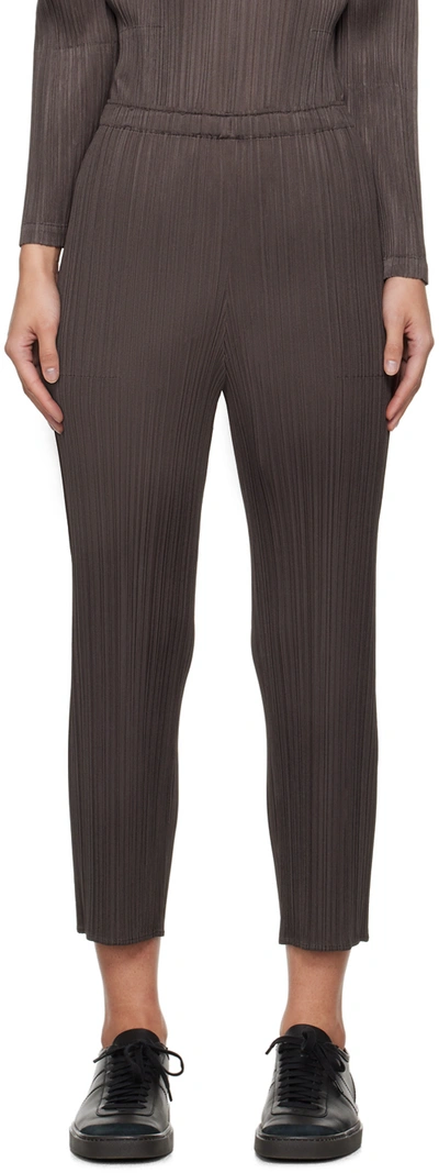 Issey Miyake Gray Monthly Colors January Trousers In 18 Charcoal Gray