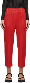 ISSEY MIYAKE RED THICKER BOTTOMS 1 TROUSERS