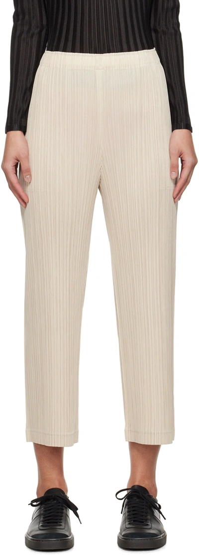 Issey Miyake Off-white Thicker Bottoms 1 Trousers In 04 Cream