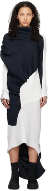 Issey Miyake Navy & White Aerate Turtleneck In 78-dk Navy X White