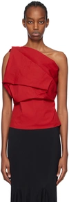 RICK OWENS RED CLAUDIA CAMISOLE