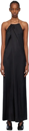 Shang Xia Black Halter Maxi Dress In Black