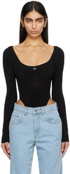 MUGLER BLACK HARDWARE BODYSUIT