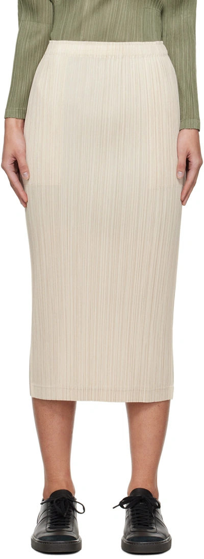 Issey Miyake Beige Thicker Bottoms 1 Midi Skirt In 04 Cream