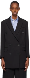 Shang Xia Black Double-breasted Blazer In Black