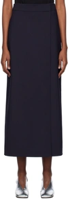 SHANG XIA NAVY WRAP MAXI SKIRT