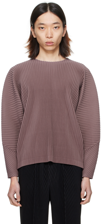 Issey Miyake Purple Monthly Color January Long Sleeve T-shirt In 46-rose Brown