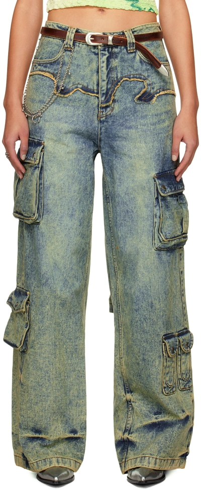 Andersson Bell Blue Simiz Jeans In Coated Yellow