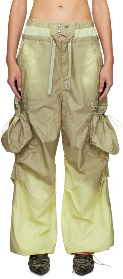 Andersson Bell Khaki Balloon Cargo Trousers In Yellow Beige