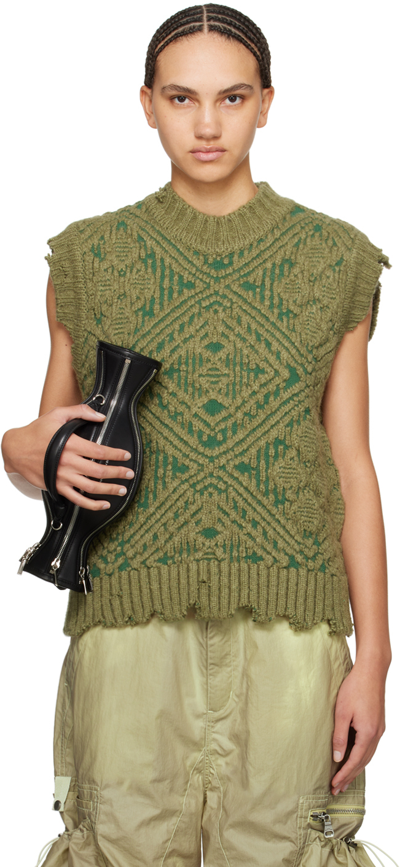 Andersson Bell Khaki Jacquard Vest