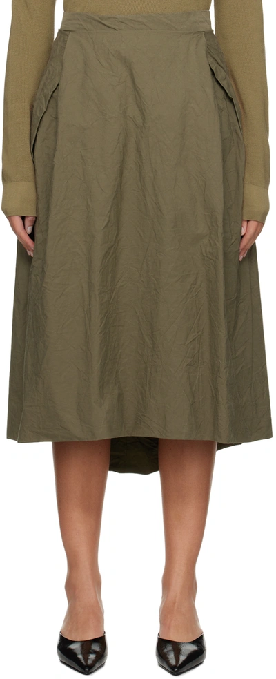 Casey Casey Green Moon Midi Skirt In Olive