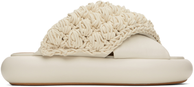 Jw Anderson Off-white Platform Crochet Sandals In 19180-101-natural
