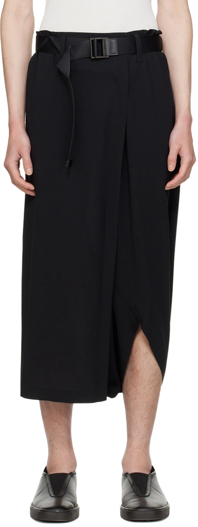 132 5. Issey Miyake Black Seamless Bottoms Basic Trousers In 15-black