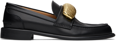 Jw Anderson Popcorn Metal-strap Classic Loafers In Black