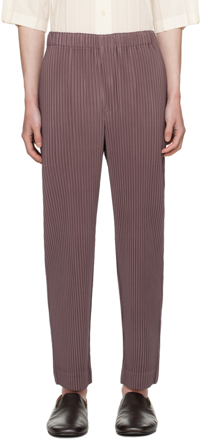 Issey Miyake Purple Monthly Color January Trousers In 46-rose Brown