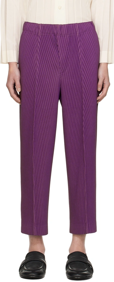Issey Miyake Purple Pleats Bottoms Trousers In 83-dark Violet