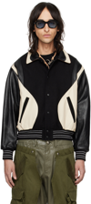 Andersson Bell Robyn Wool & Leather Varsity Jacket In Black