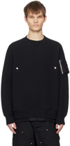 SACAI BLACK SPONGE SWEATSHIRT