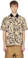 Sacai Leaf Printed Shirt In 638 Beigexbrown