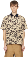 Sacai Leaf Printed Shirt In 638 Beigexbrown