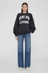 Anine Bing Miles Relaxed-fit Oversized Cotton Sweatshirt With Contrasting Logo In Black