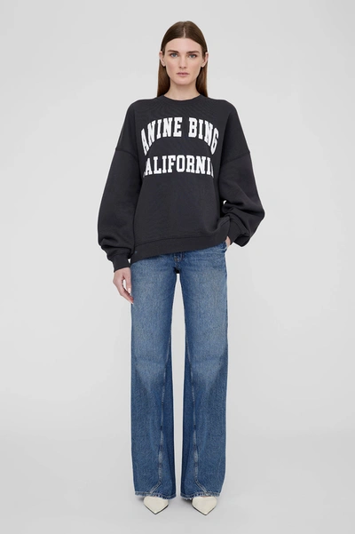 Anine Bing Miles Sweatshirt  In Vintage Black