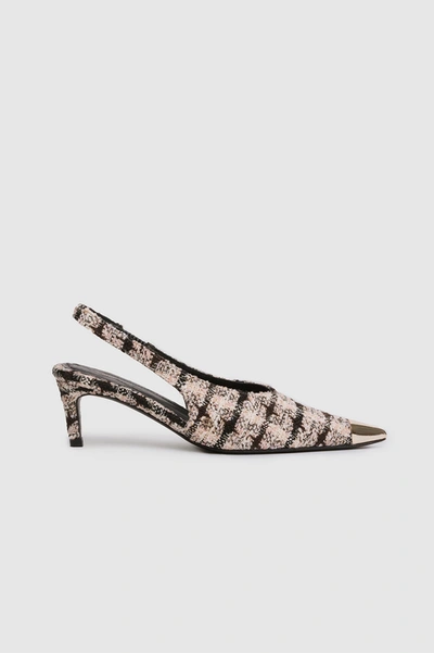 Anine Bing Nina 50mm Tweed Pumps In Gold